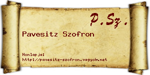 Pavesitz Szofron névjegykártya